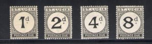 1933-37 ST. Lucia - Taxes - Series of 4 Values - Stanley Gibbons # D3-D6 - MH*