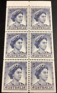 Australia #319b Mint Pane of 6 Queen Elizabeth 1960