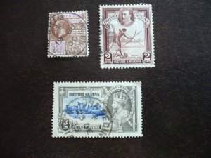 Stamps - British Guiana - Scott# 180,211,223 - Used 3 Stamps