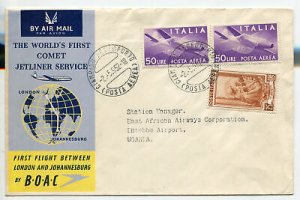 BOAC Rome / Entebbe of 2.5.52 - aerogram on the South Africa route