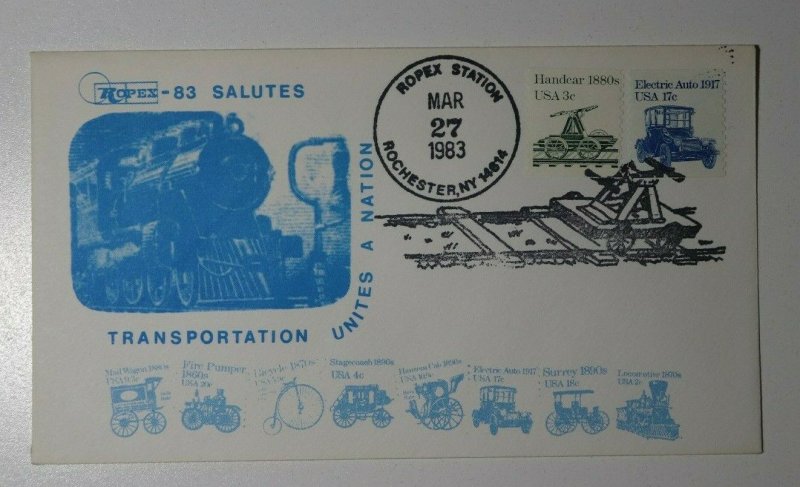 ROPEX Station Rochester NY 1983 Transportation series Locomotive Philatelic