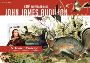 SAO TOME E PRINCIPE 2015 SHEET JAMES AUDUBON ART st15311b