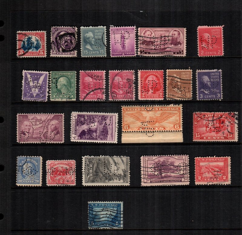 US   22 used perfins