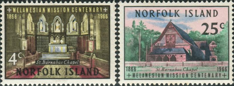 Norfolk Island 1966 SG74-75 Mission set MNH