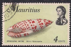 Mauritius 1969 - 73 QE2 4ct Conus Clytospira SG 384 ( D1091 )