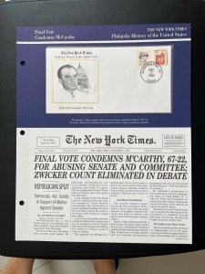 NY times Philatelic history of US panel: Final vote condemns McCarthy