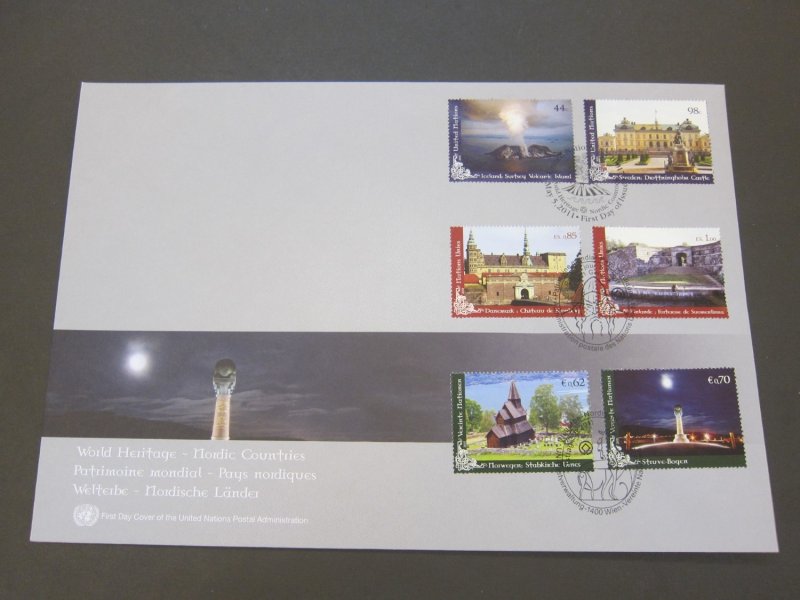 United Nations (NY,Vienna,Geneva) 2011 Sc 496-7,535-6,1026-7 FDC