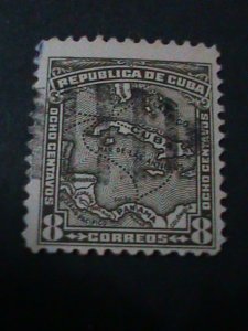 ​CUBA-1914-SC#258 MAP OF CUBA-FANCY CANCEL VF 106 YEARS OLD LAST ONE