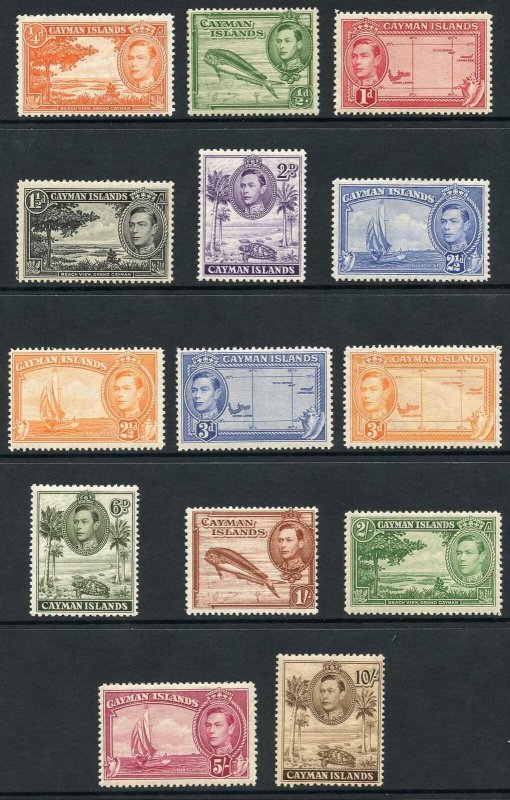 Cayman Islands SG115/126 1938-48 KGVI Set of 14 Wmk Mult Script CA M/M 