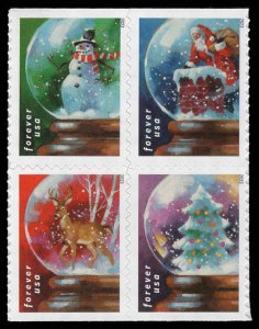USA 5819a,5816-5819 Mint (NH) Block of 4 Snow Globes Forever Stamps