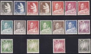 Sc# 48 / 65 Greenland 1963-68 Polar Bears, Frederick IX full set MNH CV $30.45