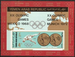 {Y013} Yemen 1968 Olympics Games S/S MNH** Mi.:Bl.78B 25,00 Eur