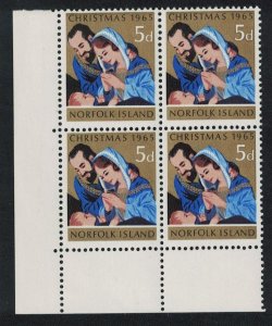 Norfolk Christmas SW Corner Block of 4 1965 MNH SC#70 SG#59