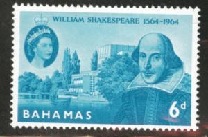 BAHAMAS Scott 201 MH* 1964 Shakespeare issue