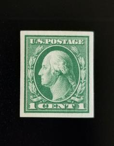 1912 1c George Washington, Imperforate, Green Scott 408 Mint F/VF NH