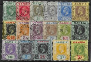 GAMBIA SG86/102 1912-22 DEFINITIVE SET USED