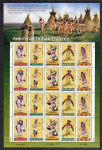 U.S. Indian Dances 3076a Sheetlet MNH VF 