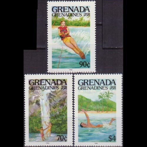 GRENADA GRENADINES 1985 - Scott# 690-92 Water Sports 90c-$4 NH