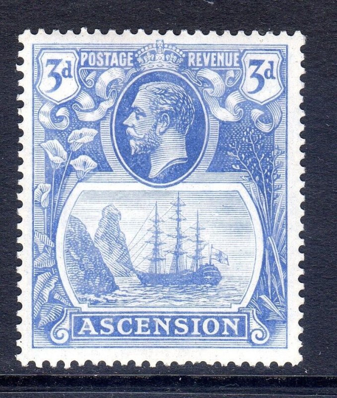 Ascension Island + 1924 -33 + sg 14 +  3d + Lightly Hinged +  cv £10.00 
