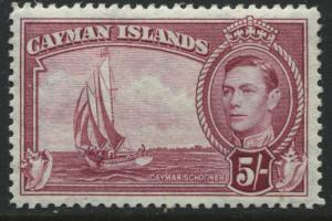 Cayman Island KGVI 1938 5/ deep rose unmounted mint NH