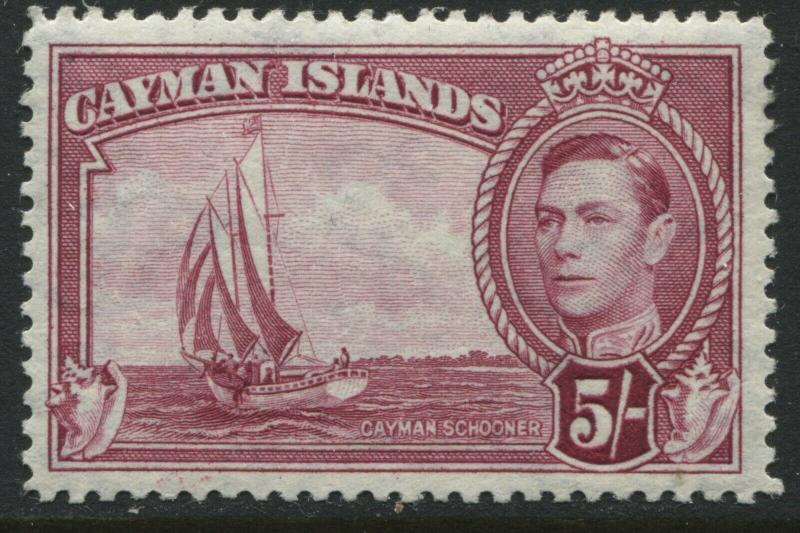 Cayman Island KGVI 1938 5/ deep rose unmounted mint NH