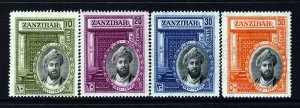 ZANZIBAR 1936 Sultan Kalif bin Harub Silver Jubilee Set SG 323 to SG 326 MINT