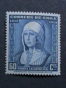 CHILLI 1952 SC# 264 500TH ANNIVERSARY-BIRTH OF QUEEN ISABELLA I -SPAIN-MNH VF