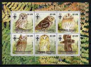 MAURITANIA - 2002 - Birds of Prey #8 - Perf 6v Sheet - M N H - Private Issue