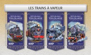 TOGO- 2018 - Steam Trains - Perf 4v Sheet - MNH