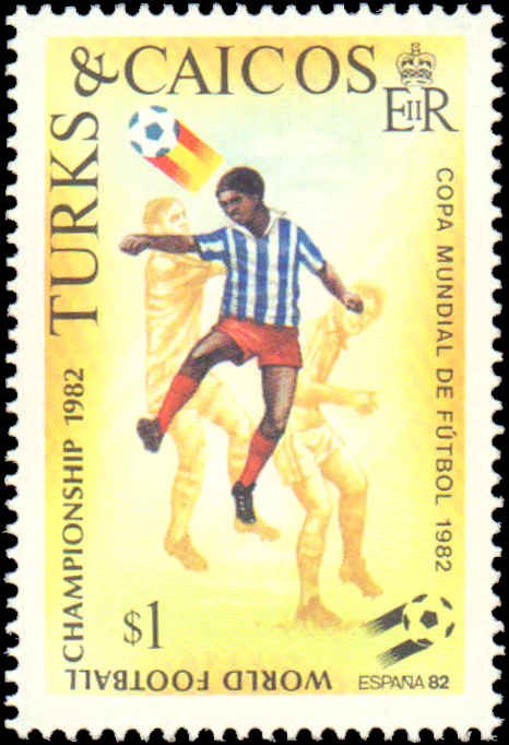 Turks and Ciacos Islands #517-520, Complete Set(4), 1982, Sports, Soccer, Nev...