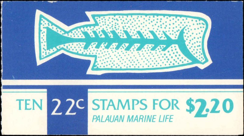 Palau #76a, Complete Set, Unexploded Booklet, 1985, Marine Life, Never Hinged