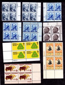 Plate Blocks, Scott # 1280-1328, MNH, Cat = $ 8.80, Lot 230754 -01