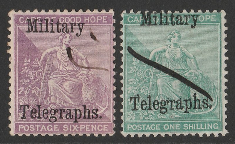 BECHUANALAND 1885 Military Telegraphs set 6d & 1/- Cape Hope Seated.