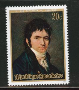 RWANDA Scott 408 MH* 1971 Beethoven stamp