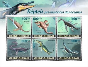 2024/02- GUINEA BISSAU- PREHISTORIC REPTILES OF OCEANS            6V    MNH **