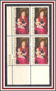 US Plate Block #1336 Christmas MNH