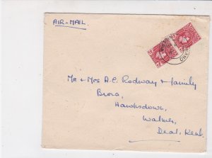 Nigeria 1950 Kano Cancel Airmail to England Two Pence Stamps Cover Rf 29944