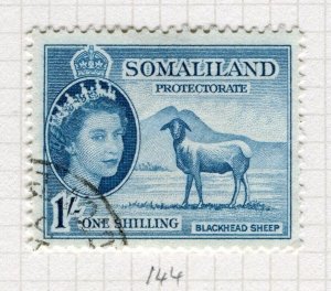 SOMALILAND; 1953 early QEII pictorial issue fine used 1s. value