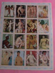 ​GUINEA EQUATORIAL STAMP-1974 WORLD FAMOUS NUDE PAINTING CTO-MNH STAMP SHEET -