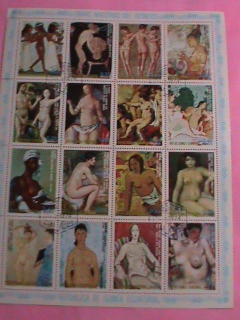 ​GUINEA EQUATORIAL STAMP-1974 WORLD FAMOUS NUDE PAINTING CTO-MNH STAMP SHEET -