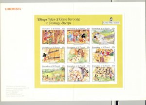 St Vincent (Grenadines) #968 Disney, Pied Piper M/S of 9 Imperf Proof in Folder