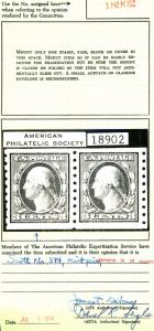 U.S. #394 MINT OG NH APS Cert