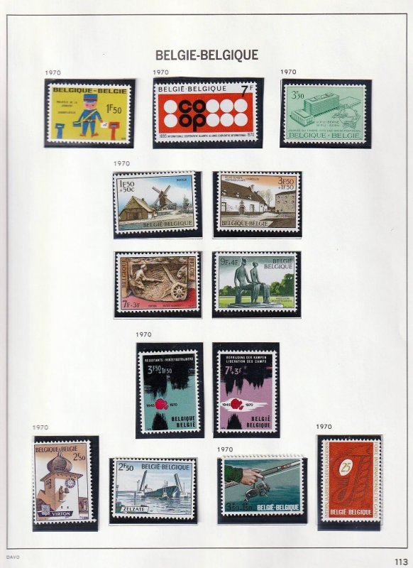 BELGIUM 1969/70 MNH+Mini Sheets (Apx 85 Items) (BR 1247 