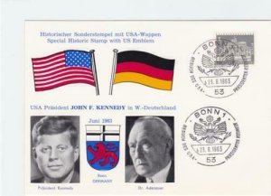 Germany 1963  President Kennedy  in West Germany stamps card R21113