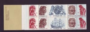 Sweden Sc 830a 1969 Wasa Warship stamp bklt of 10 mint NH