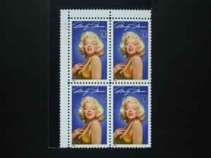 #2967 32c Marilyn Monroe Plate Block MNH OG VF #2