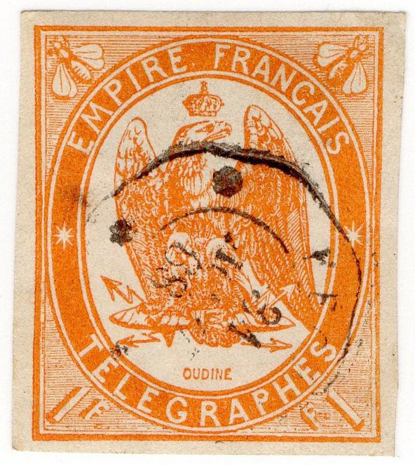 (I.B) France Telegraphs : 1Fr Dull Orange (1868)