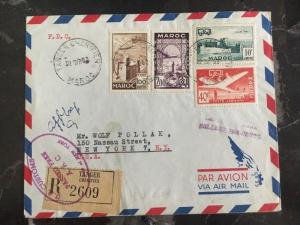 1952 Tanger Morocco First Day cover FDC to New York USA  Postage Due