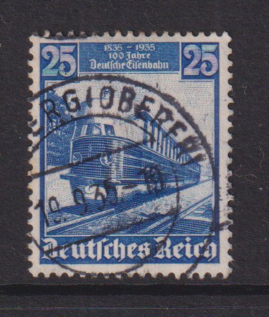 Germany  Reich  #461  used 1935  railroad centenary 25pf