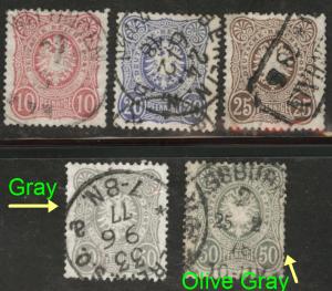 Germany Scott 31-35 PfennigE varieties set CV$44.50